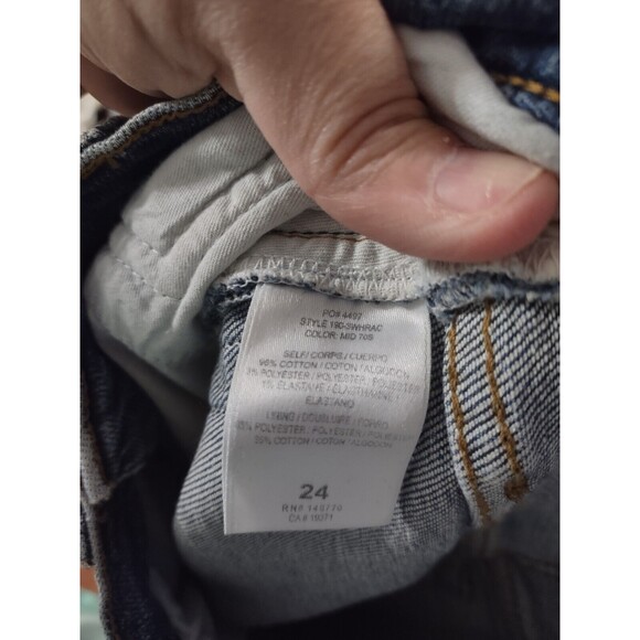 Redone Womens High Waist Button Fly Slim Ankle Jeans Pants Blue Size 24 - Picture 9 of 9